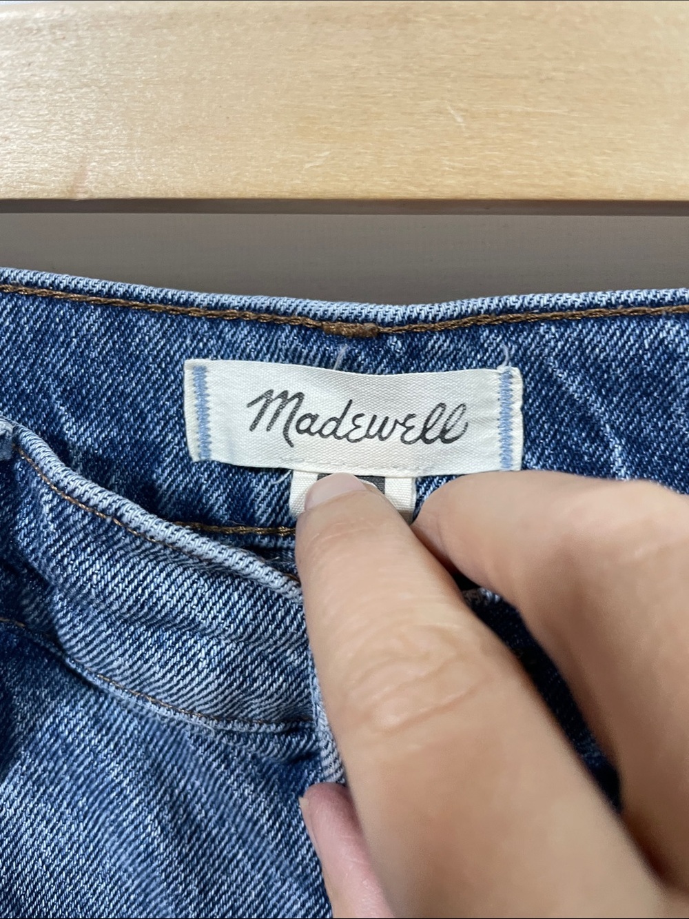 Madewell Mid Wash High-Rise Frayed Hem Denim Shorts - Picture 2 of 4